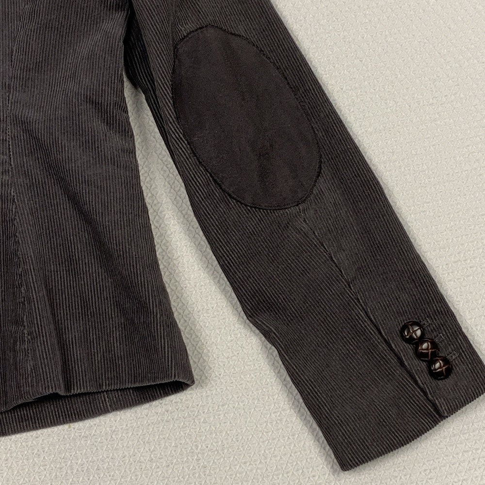 Boden Corduroy Blazer Womens 6 Gray Elbow Patch Lined Academia Preppy - Picture 11 of 16